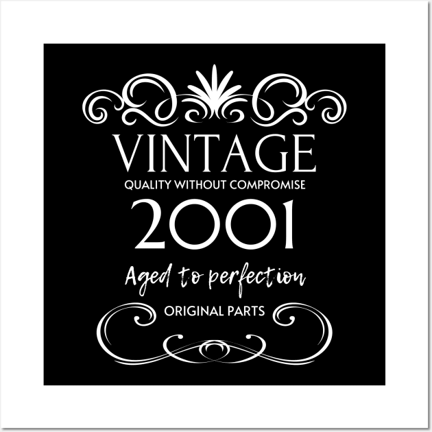 Vintage 2001 - Birthday Gift For Men Wall Art by Fluen